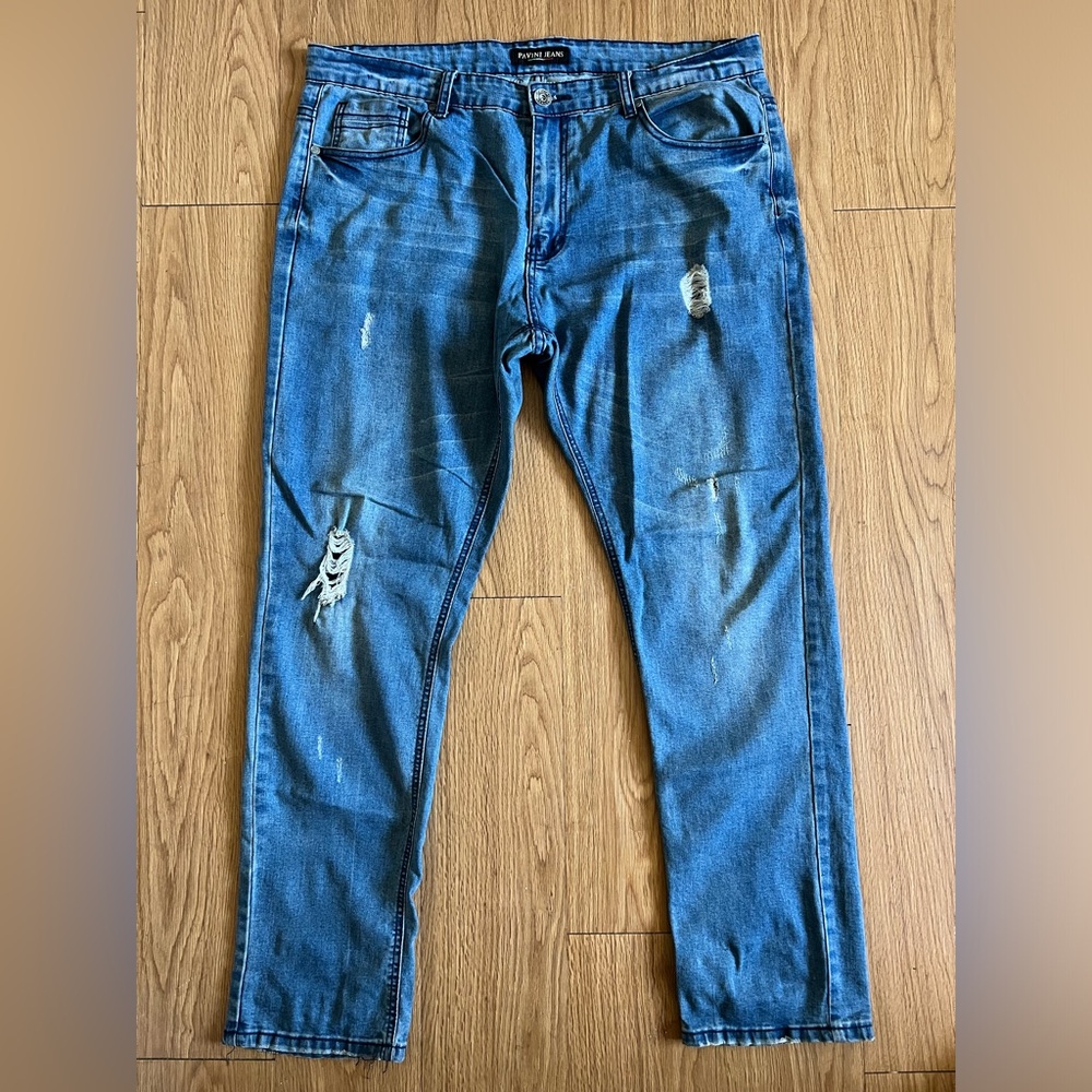 MENS PAVINI DISTRESSED JEANS 36